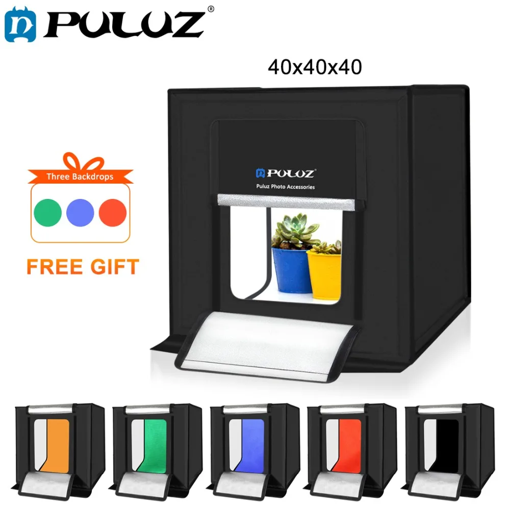 PULUZ 40*40 см 16inc. мини Фотостудия лайтбокс фотобокс софтбокс Led фото освещение студия