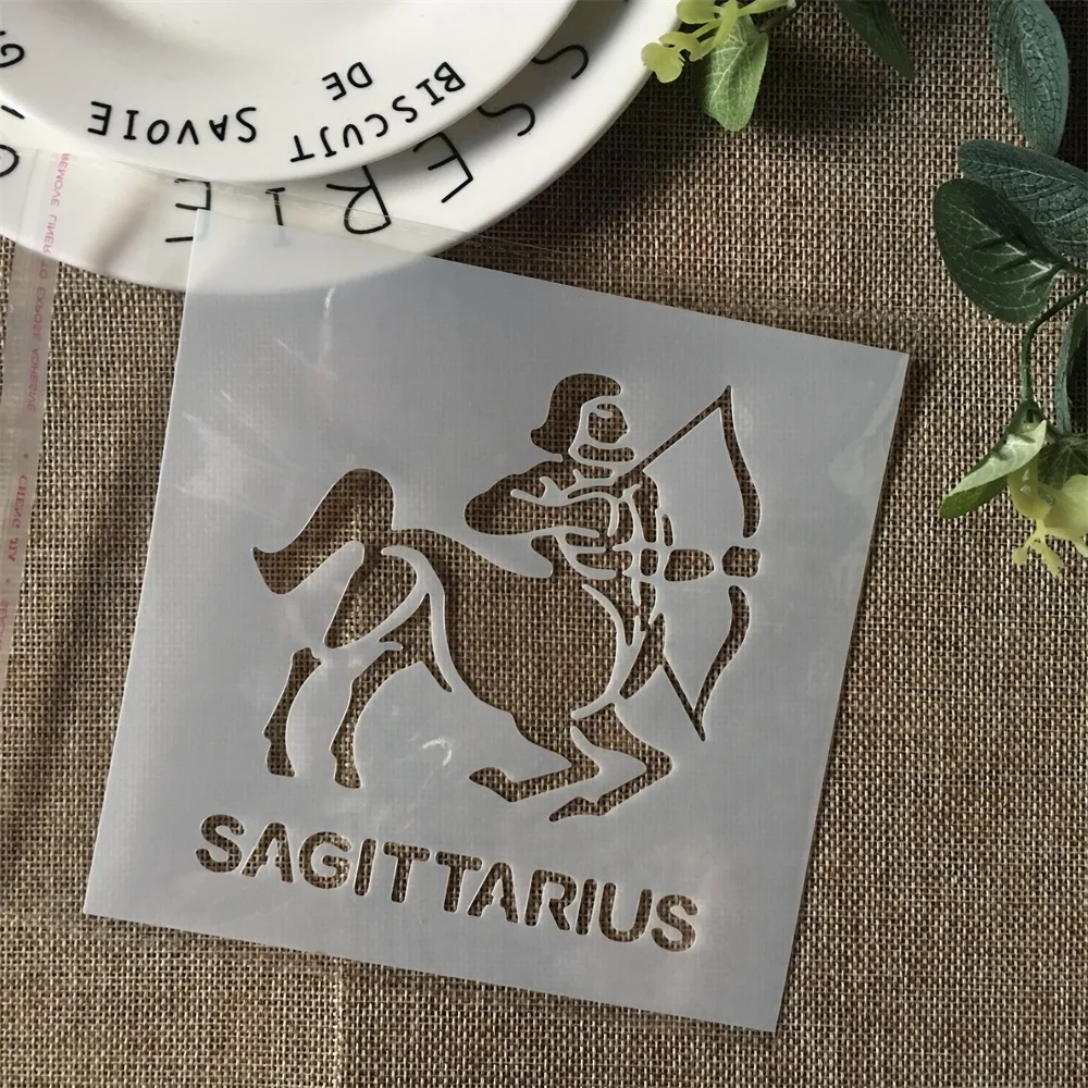 Hot 15cm Sagittarius Constellation DIY Layering Stencils Painting Scrapbook Coloring Embossing Album Decorative Card Template |