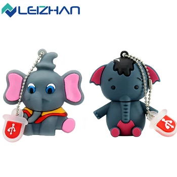 

LEIZHAN USB Flash Drive Elephant Character Pen Drive 64gb 32gb 16gb 8gb 4gb Computer U Disk Student Memory USB Stick Pendrive