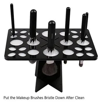 

Makeup brush drying rack dry brush holder 26 Mix Size Makeup Brush Holder Air Drying Organizer Tools-Black