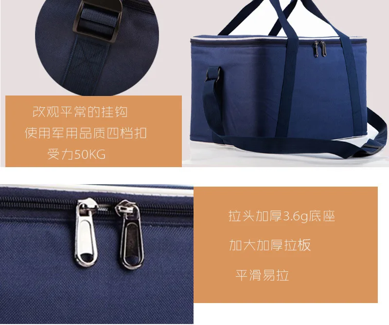 ZYJ Outdoor Cans Picnic Cooler Bag Takeout Warmer Food Thermal Car Ice Insulation Storage Shoulder Lunch Tote Box Cool Bag Pack (9)