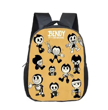 

12 Inch Bendy and The Ink Machine Kindergarten Infantile Small School Bag Cartoon Bookbag Children Baby Toddler Bag Kid Backpack