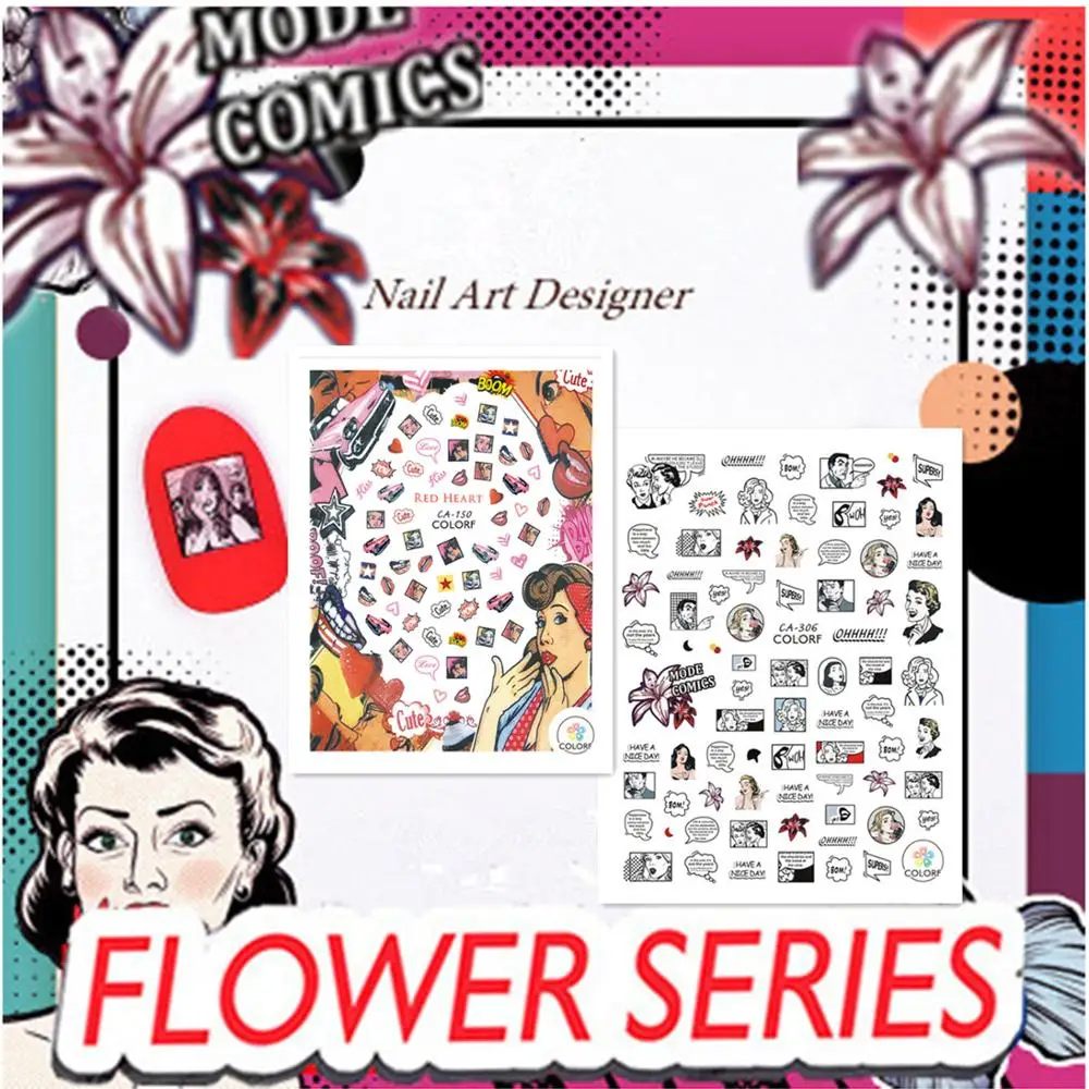 Новейшая CA серия 306 Mode Comics дизайн 3d наклейки для ногтей японский тип DIY Инструменты для украшения
