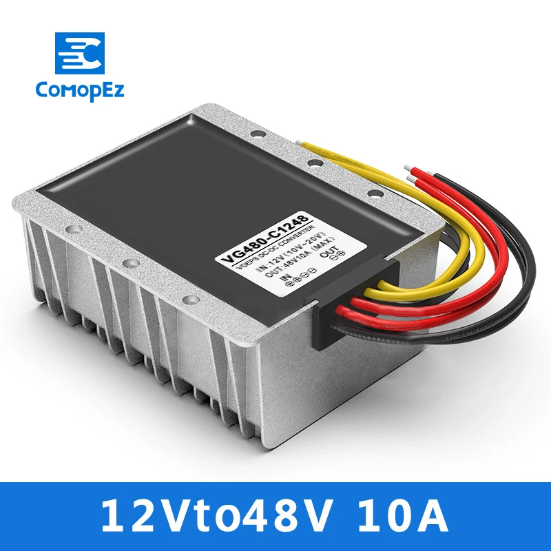 12V постоянного тока до 48V10A постоянного тока/Мощность конвертер 10-20V переменный 48V автомобиль Повышающий Модуль источника питания трансформатор