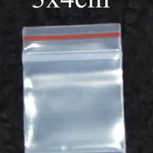 3x4 см 1,2 ''x 1,6'', 1000 шт/партия, Маленькая прозрачная красная линия самозапечатывающийся ZipLock пластиковые таблетки упаковочные пакеты индивидуальный пластиковый пакет