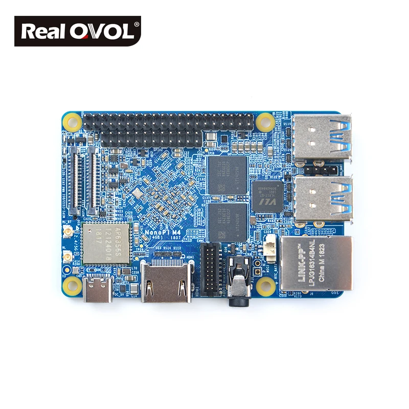 RealQvol FriendlyARM NanoPi M4 2 ГБ/4 ГБ DDR3 Rockchip RK3399 SoC 2,4G и 5G двухдиапазонный WiFi+ Bluetooth 4,1 поддерживает Ubuntu Android