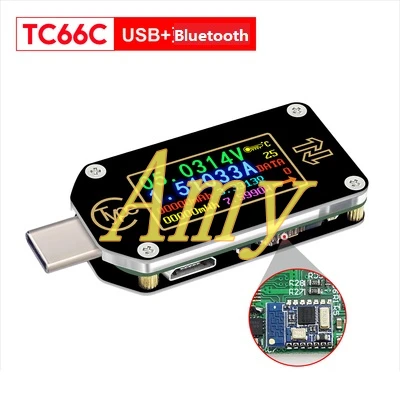 Измеритель скорости зарядки PD протокол обнаружения тип-c вольтметр USB Емкость TC66 измерительный прибор - Цвет: Bluetoo communicatio