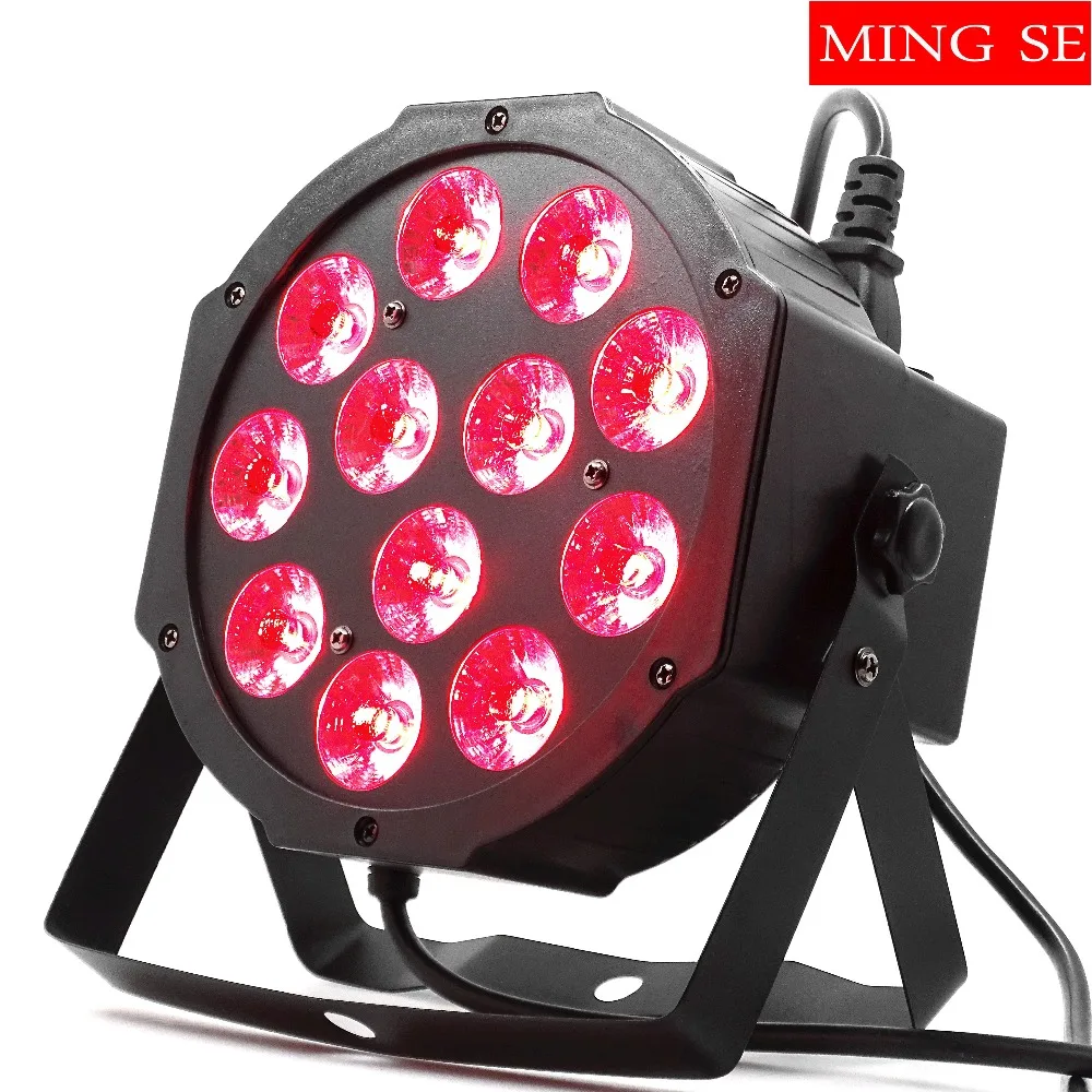 Cena 4 sztuk partii 12w led koraliki do lampy 12x12W led Par światła RGBW 4in1 płaskie par led dmx512 światła dyskotekowe profesjonalnej scenie sprzęt dj