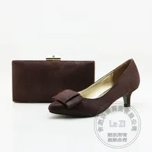 Sexy Low Heels Bogen Echtem Leder Vintage Afrikanische Schuhe 2015 Italienische schuh Und Tasche Set Für Party In Frauen Passenden Taschen Mode