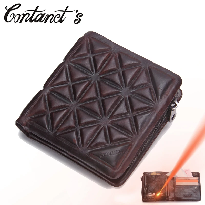 

Wallet For Men Genuine Cowhide Leather High Quality New Vintage Coin Purse Trifold Designer Money Bag Business Card Holder Male