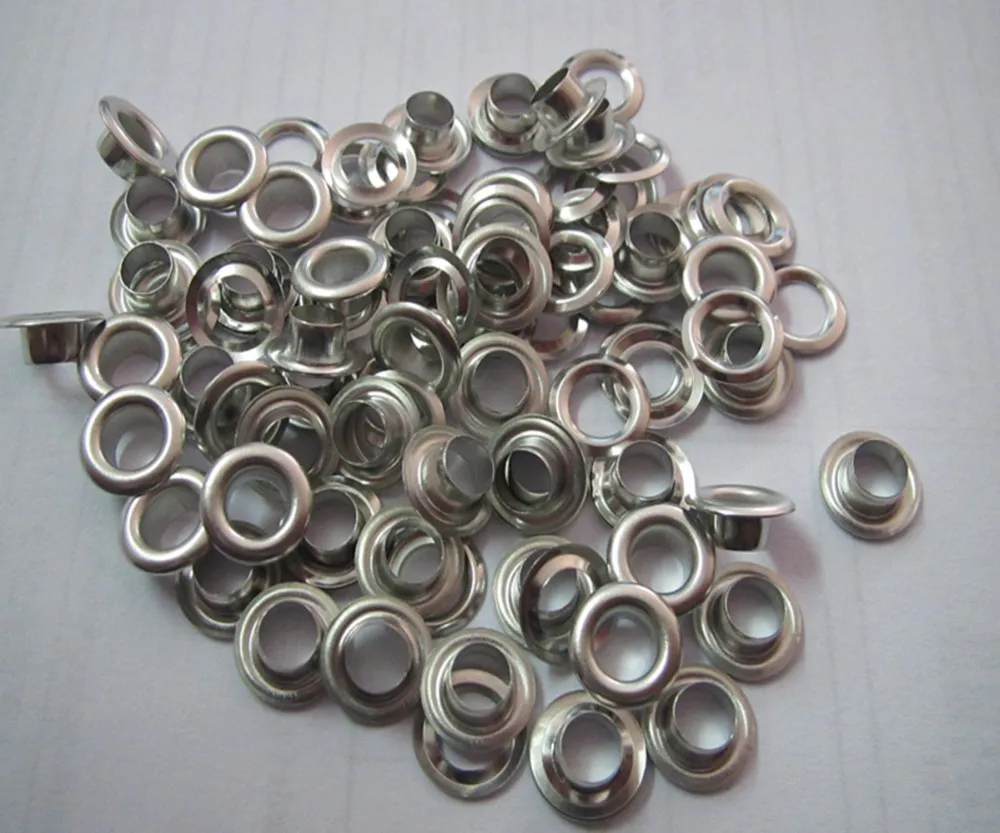 Free shipping 5mm brass plating silver color eyelets for apparel garment 1000setin Garment