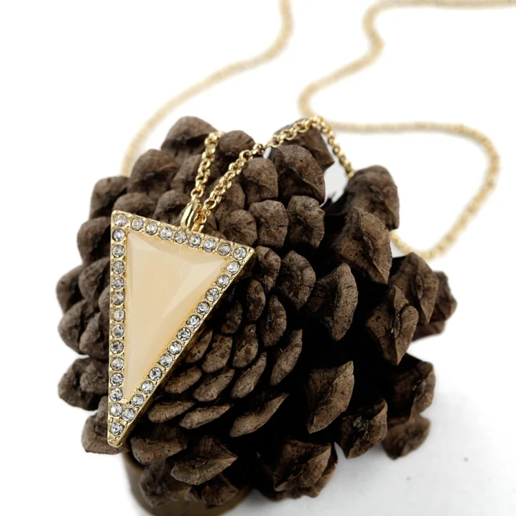 Summer Women Fashion Accessories Luxury Crystal Gem Triangle Chokers Necklace V1925 | Украшения и аксессуары