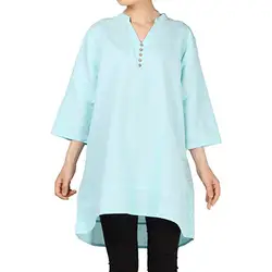2019 Женская хлопковая льняная блузка с рукавом три четверти блузка Осень v-образный вырез на пуговицах Топы Повседневная Блузка Одежда camisa