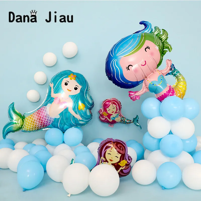 

Big cartoon mermaid Theme Foil Balloons Birthday party Wedding Decorations Balloon Baby shower Market Activity ball Supplies