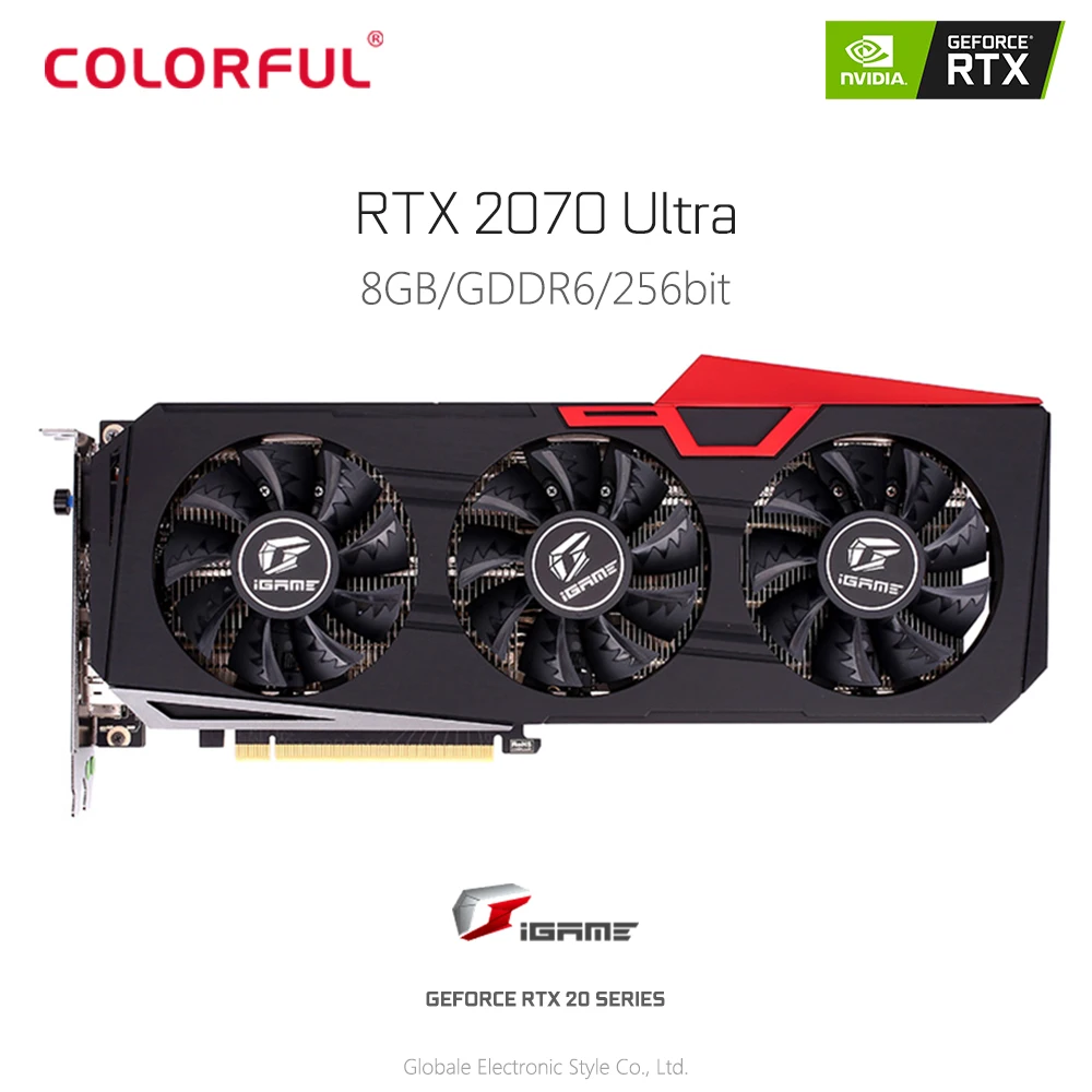 Оригинальный красочный GeForce iGame RTX 2070 ультра видео Графическая карта для игровой 1620 МГц GDDR6 256Bit 2304 CUDA