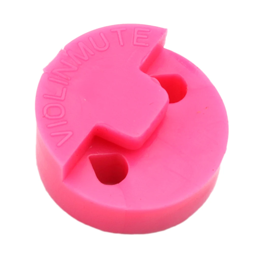 Professional Round Rubber Violin Fiddle Mute Sordine Silencer Pink