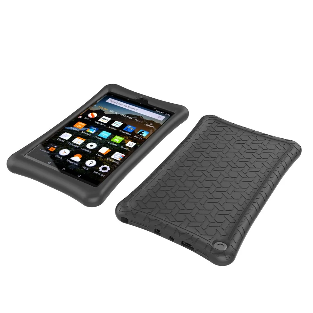 

for Amazon Kindle Fire HD 8 2016/2017 Protective Shell Skin SiliconeUltra-sturdy lightweight children case with swivel handle