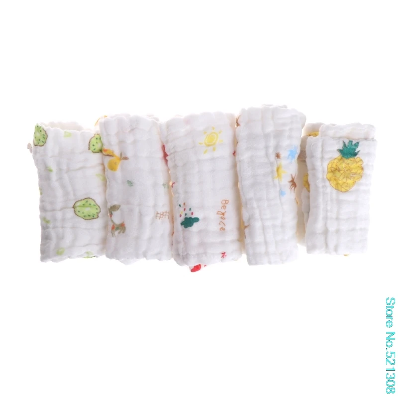 

5pcs/lot Baby Handkerchief Square Towel Muslin Cotton Infant Face Towel Wipe Cloth
