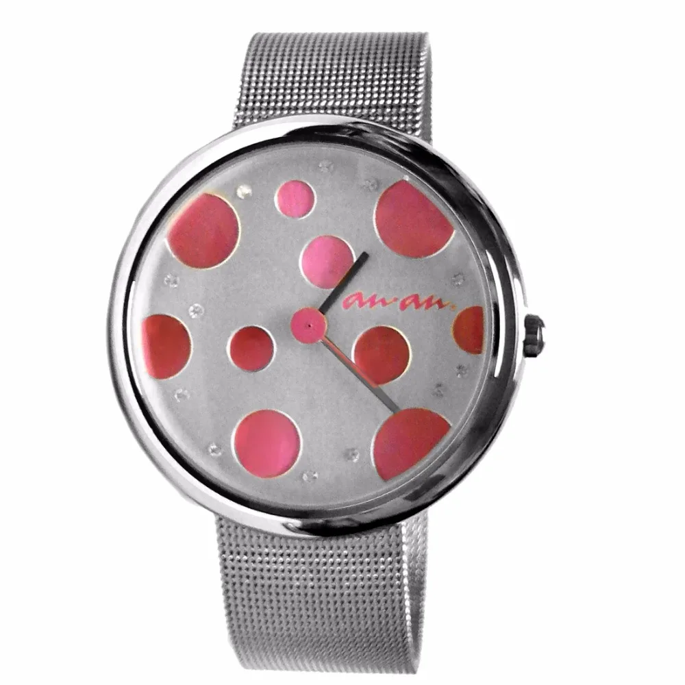 

FW403J Pink Dial Shiny Silver Band Round Water Resist Ladies Women Fashion Watch