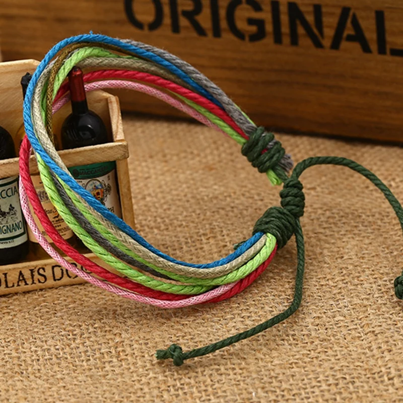 

Pulseira Masculina Bracelets & Bangles Bileklik Braided Bracelet Boy Hemp Handmade Diy Hand Leather Cord Girl Child Jewelry