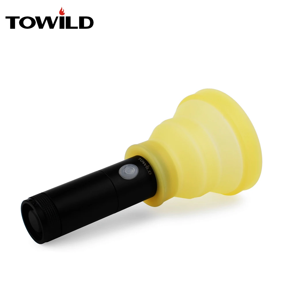 

TOWILD bicycle bike cycling light torch flashlight Lantern Collapsible Diffuser&Cup Food grade silicone for outdoor camping lamp