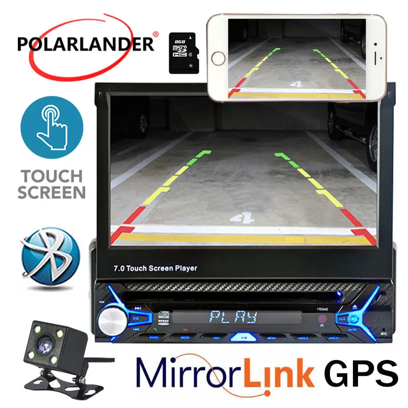 Gps 1 Din 7 дюйм(ов) Беспроводной WI FI DVD плеер Bluetooth рук свободный HD навигации Mp5
