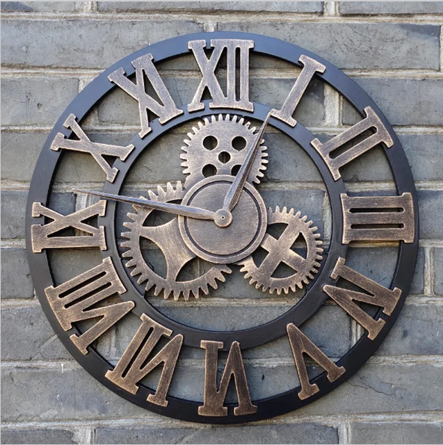Real 3D vintage decorative art grande orologio da parete grande orologio sul muro
