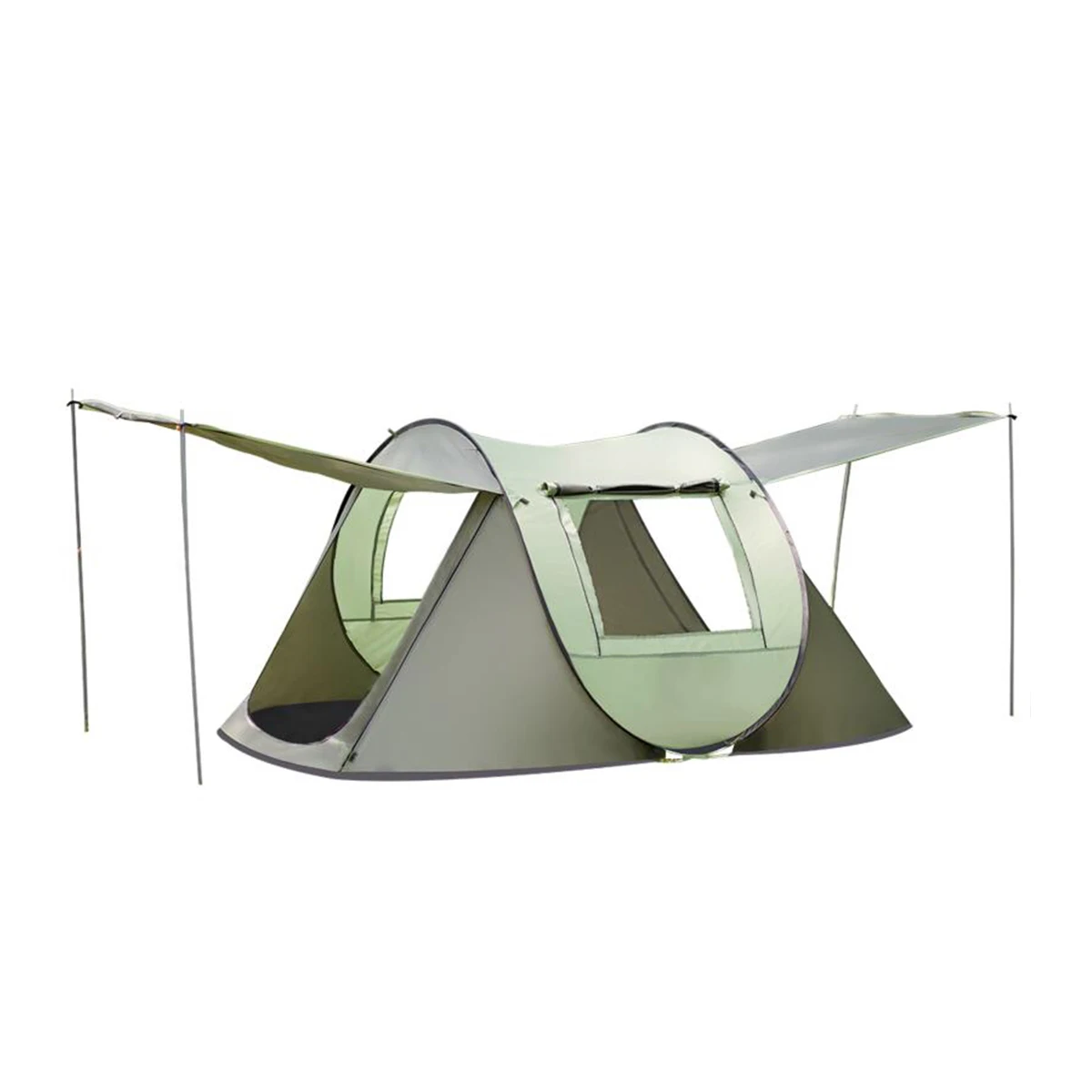 Army Green With Rod 3-4 человек полностью Автоматическая мгновенная всплывающая палатка Водонепроницаемый УФ Открытый Кемпинг походный зонт от солнца для пикника для рыбалки Кемпинг Парк - Цвет: Army Green With Rod