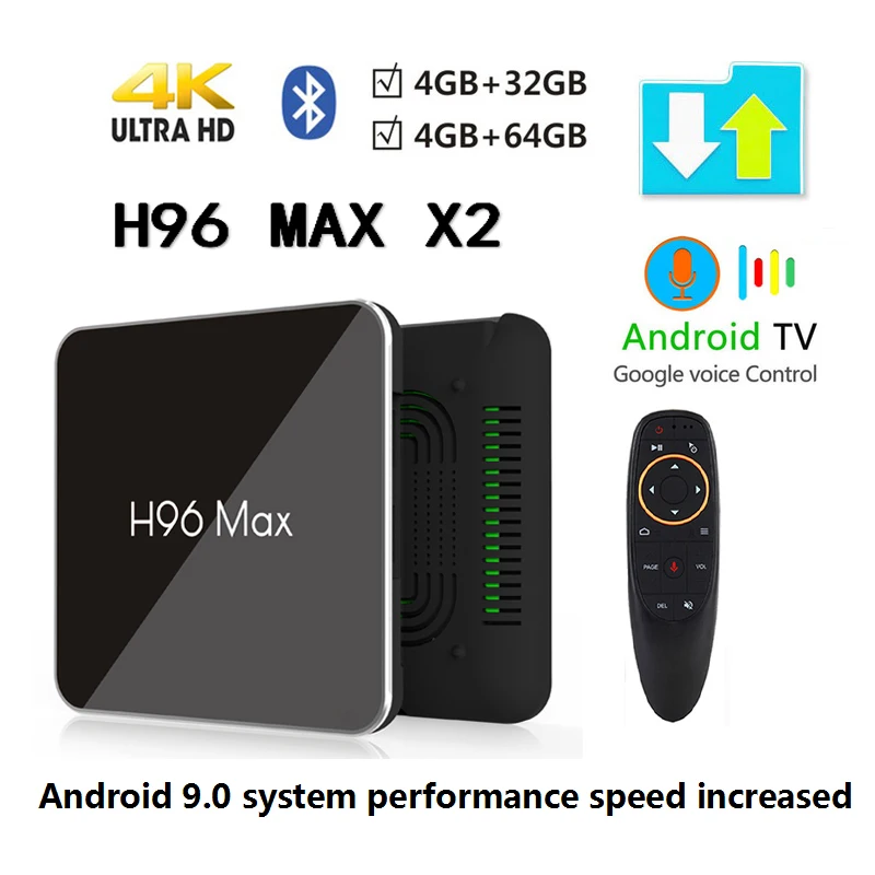

H96 Max X2 Android 8.1 Amlogic S905X2 LPDDR4 TV Box Set Top Box Google Voice Control H96MAX 4GB 32GB/64GB 4K 1080P android tv