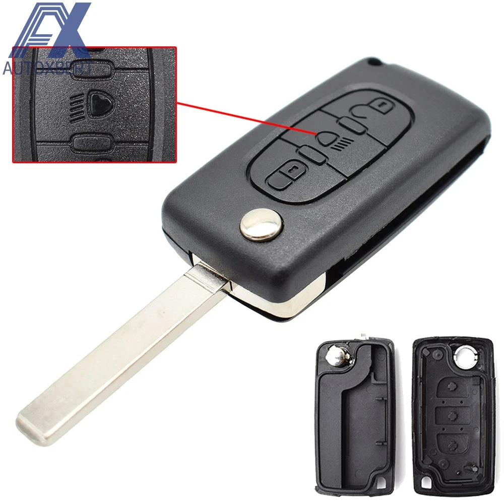 

Car Replacement Remote Key Shell Case For Citroen C2 C3 C4 C5 C6 C8 Fob Case Cover 3 Button VA2 Blade CE0523 2008 2009 2010 2011