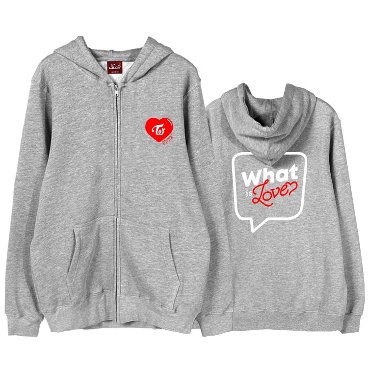  Kpop twice what is love concert same printing fleece/thin sweatshirt for once supportive unisex zip