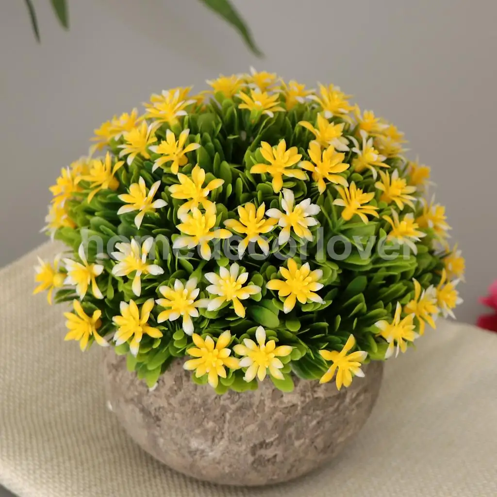 Hot Sales Artificial Shrubs Faux Plastic Fake Gypsophila Potted Flowers Indoor Outside Home Garden Office Wedding Home Decor