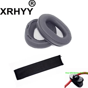 XRHYY Black Replacement Ear Pad Earpads Cushion Top Headband Set For Sony MDR-1R Headphones +Free Rotate Cable Clip