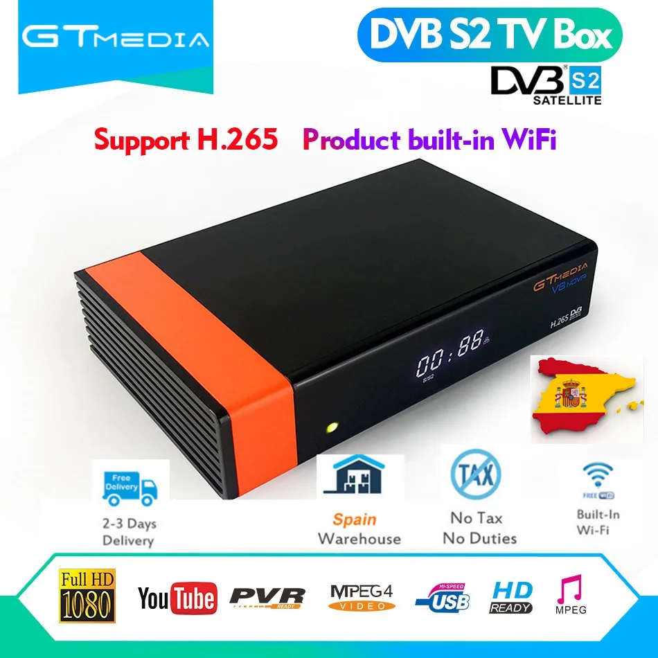 

V8 Nova Satellite Receiver Gtmedia V8 NOVA HD 1080P Europe Clines for 1 Year Spain Built Wifi Dongle V9 Super Power by V8 Super