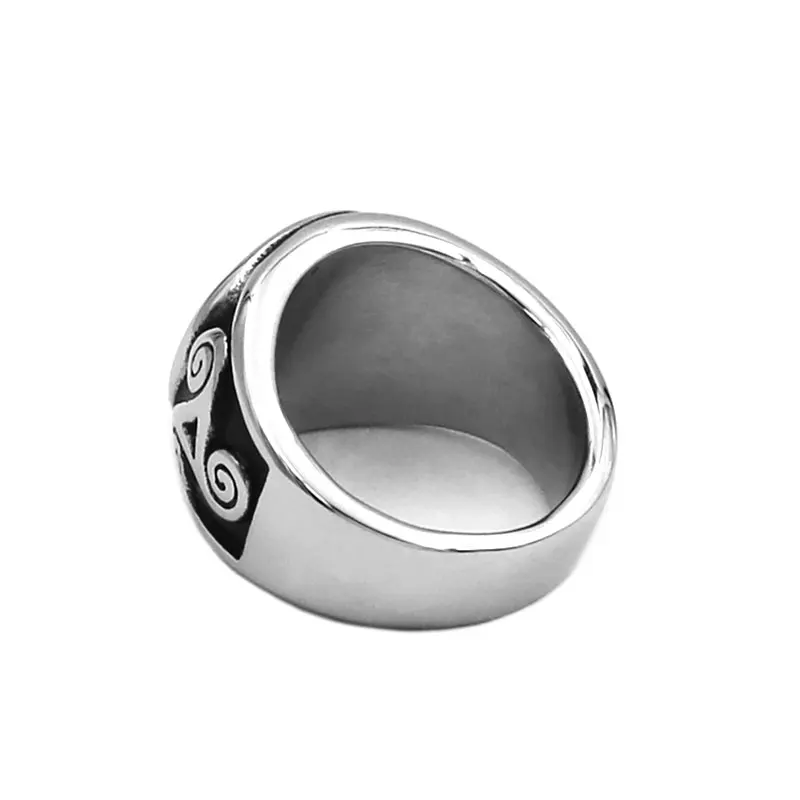 Anillo en espiral de nudo celta, joyería de acero inoxidable, Vikingo nórdico, Triple espiral, símbolo de poder femenino, anillo de motorista, venta al por mayor, SWR0854