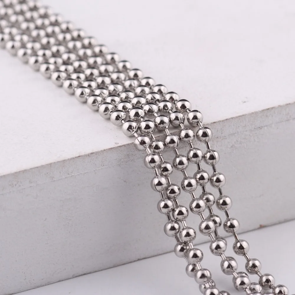 onwear 10pcs 60cm 2.4mm ball chain stainless steel diy beaded chains