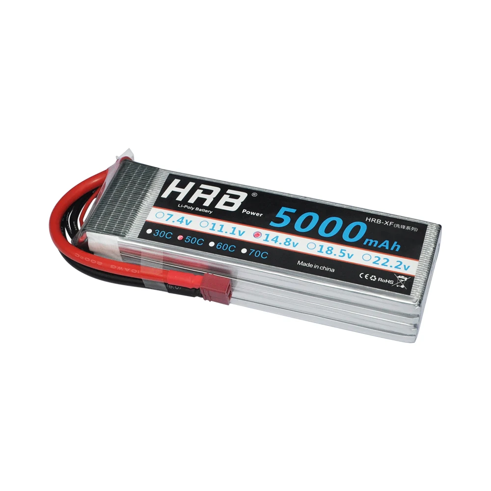 HRB RC Lipo батарея 2S 3S 4S 5S 6S 7,4 V 11,1 V 14,8 V 18,5 V 22,2 V 5000mAh 50C 100C для дрона FPV 450 500 AKKU