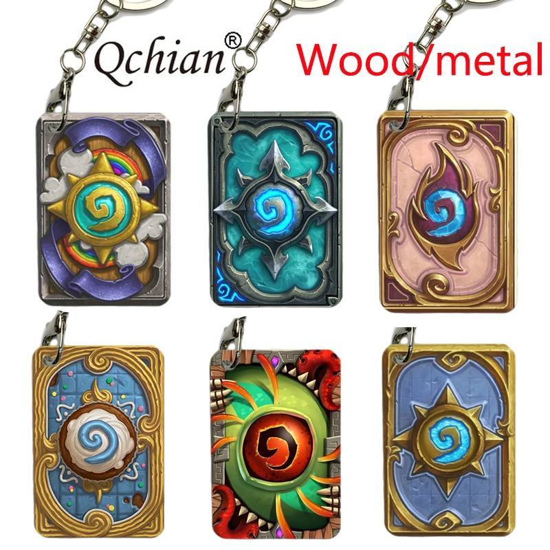 

Hot Sales Heroes of Warcraft Hearthstone Legend Unique Card Back Cardback series Key chain Car Backpack Pendant Keychain 6CM*4CM