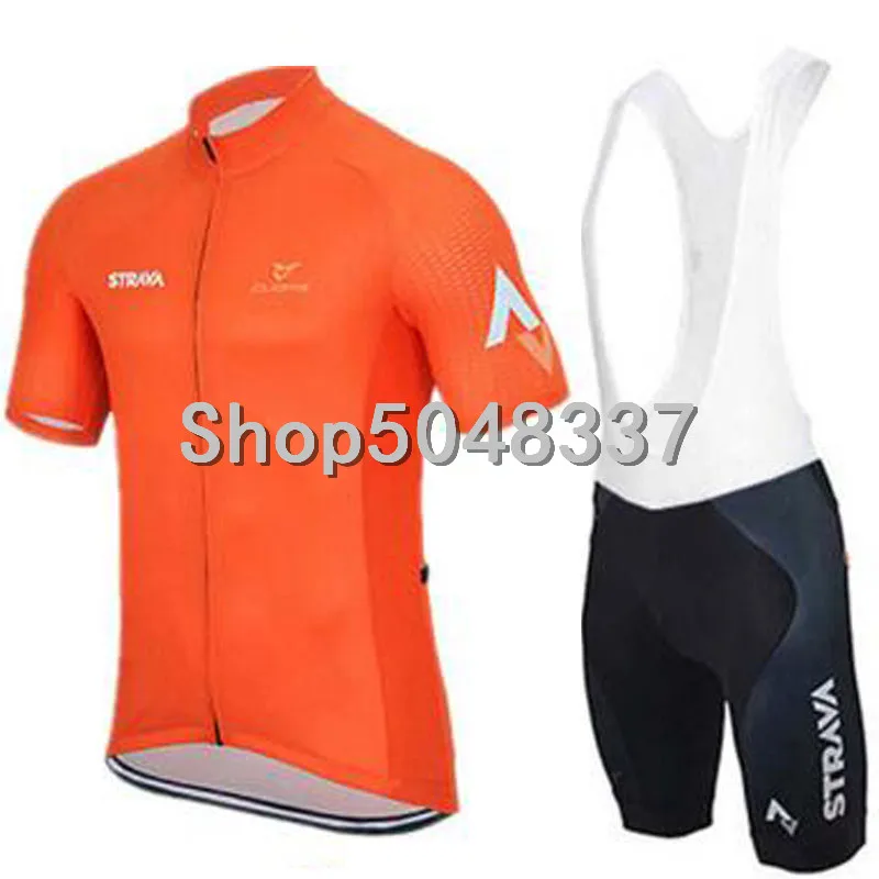 

STRAVA 2019 pro team outdoor Quick dry Breathable Cycling Jersey+Bib shorts Cycling Jerseys Ropa Ciclismo Hombre