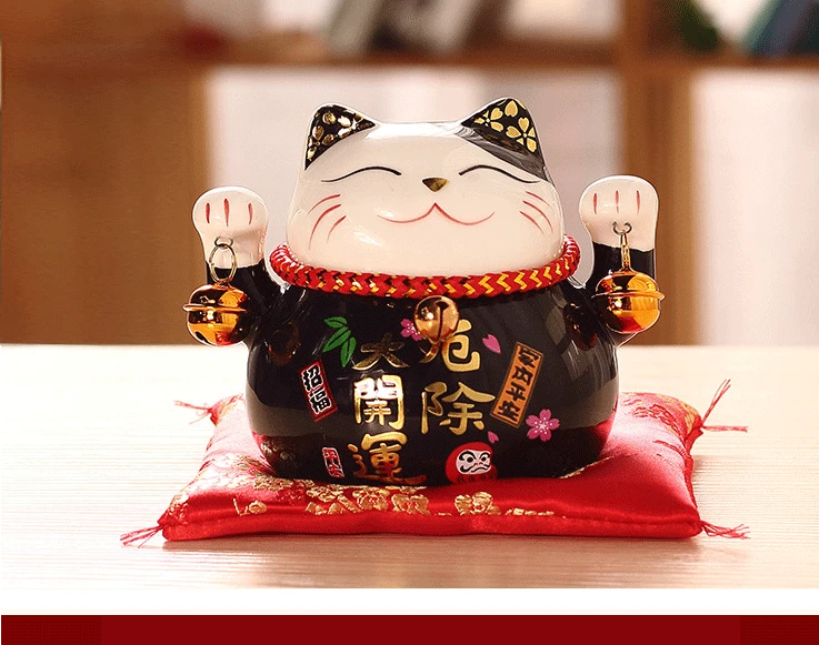 4.5 polegada cerâmica gato sorte decoração para