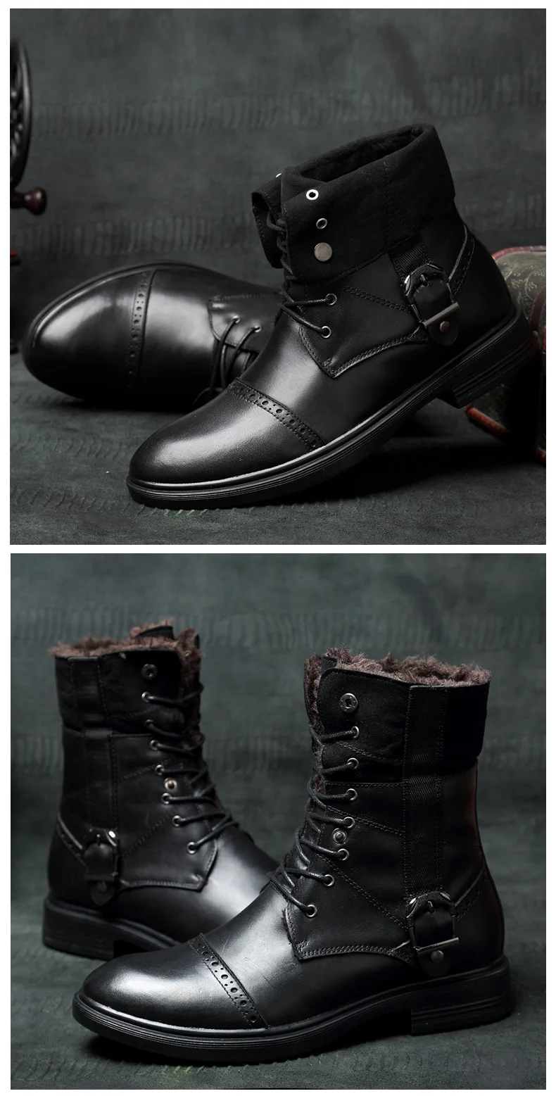 Бренд fevral; мужские ботинки; сезон осень-зима; мужские водонепроницаемые резиновые зимние ботинки из натуральной кожи; ботинки для отдыха в английском стиле; обувь в стиле ретро для мужчин