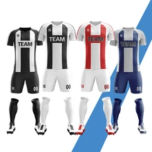 Wholesale 2019 New Men Kids Soccer Jerseys Set Boys Women Football Training Uniforms Team Football Jerseys Sets Print long sleeve soccer sets football jerseys and pants and jacket tracksuit training suit kids to adult football custom uniforms