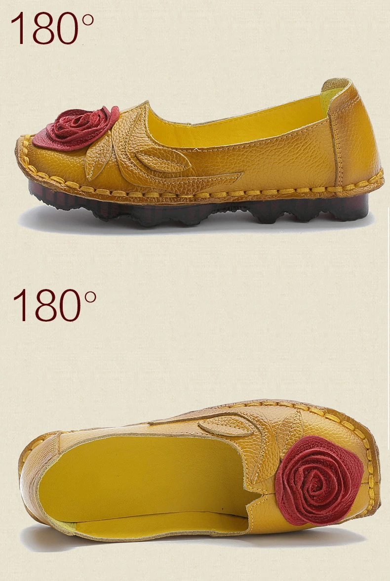 OUKAHUI/2019 г. натуральная кожа Винтажная обувь женские лоферы с цветами мягкая подошва дышащая обувь на плоской подошве ручной работы женская