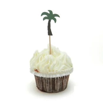 

Palm Tree wedding cupcake toppers Food Picks toothpick Bridal baby shower Bachelorette tropical party muffin decorations