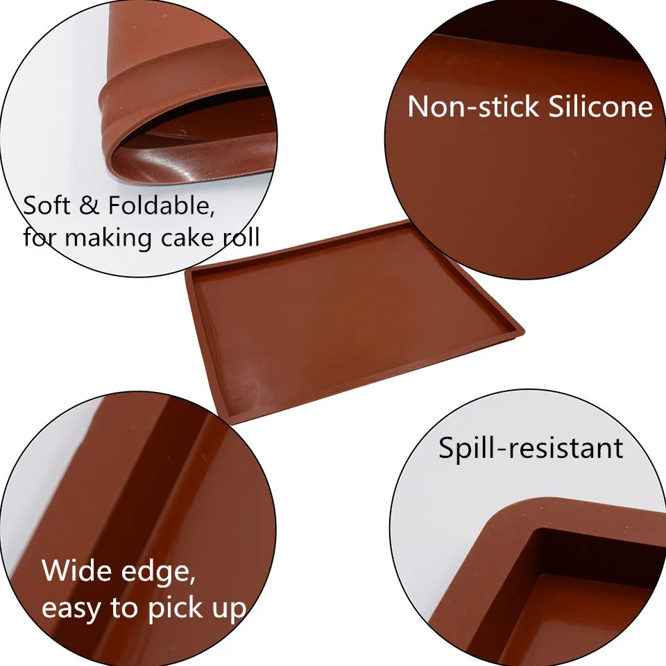 1pc Non-stick Silicone Baking Mat for oven Multifunction Cake Roll Baking Mat Swiss Roll Pad Bakeware Baking Tools Pastry Tools (5)