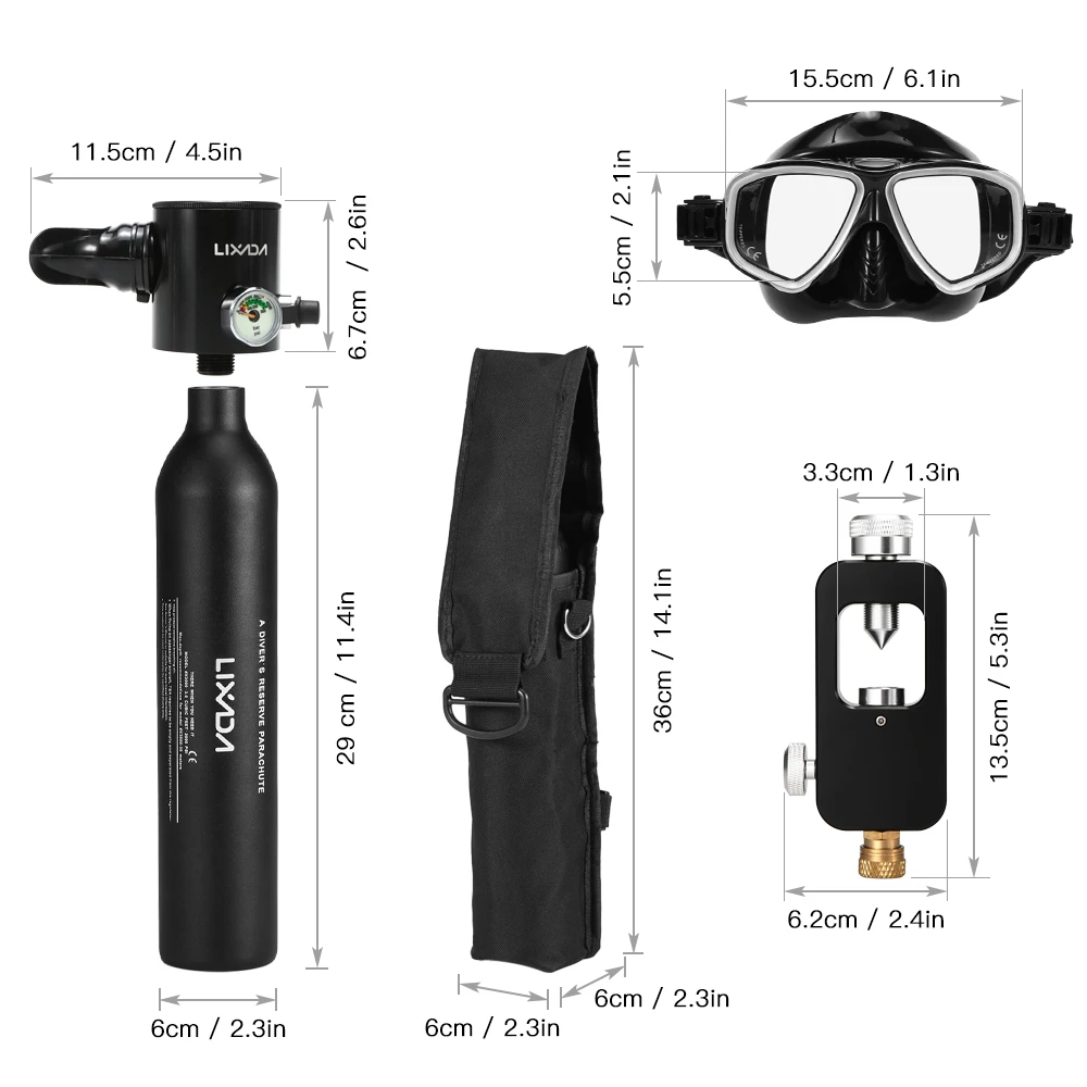 0.5L Дайвинг кислородный цилиндр респиратор для Акваланга Заправка Адаптер высокого давления воздушный насос подводное оборудование