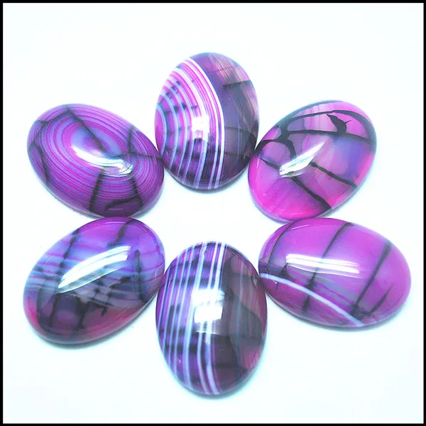 10PCS PINK Agate CABS natural gem stone cabochons new designs beadscabs diy jewelry making accessories size 18x25mm oval shapes | Украшения