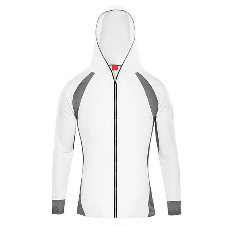 Куртка для бега, Солнцезащитная одежда для рыбалки, свитер, толстовки для активного отдыха, быстросохнущая ветровка - Цвет: Белый