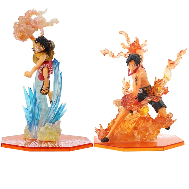 Best Price 15-18cm One Piece Figuarts Zero Fire Monkey D Luffy Vs Portgas D Ace Brothers Bond PVC Action Figure Model Collection Toy Doll
