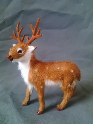 simulation sika deer large 30x35cm model,polyethylene&furs brown deer prop.home decoration toy Xmas gift w4151